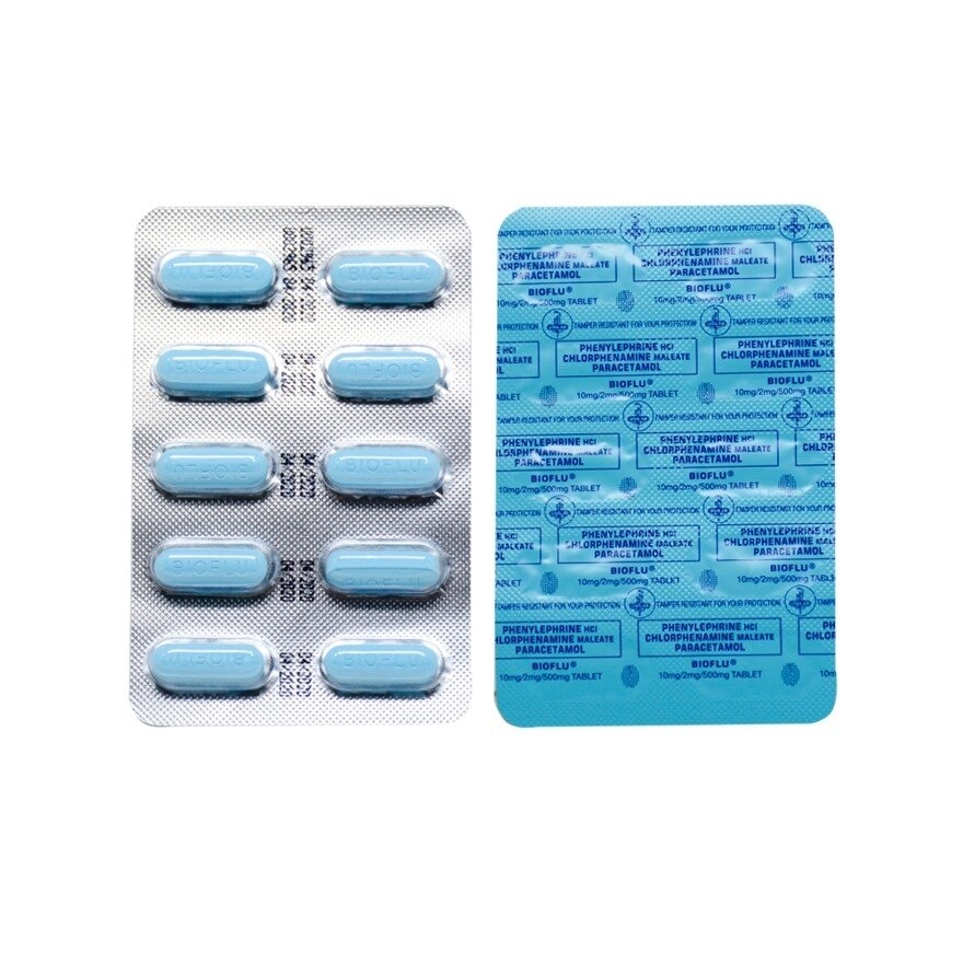 Bioflu Tablet 1s (Phenylephrine HCI + Chlorphenamine Maleate + Paracetamol)