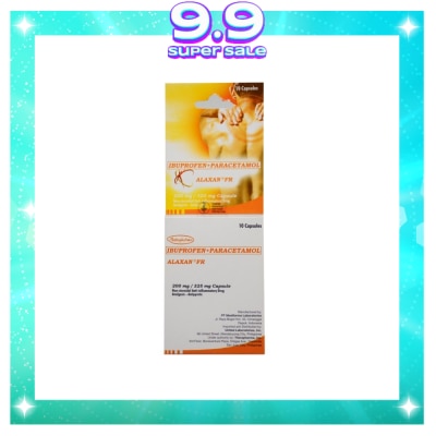 ALAXAN Paracetamol Ibuprofen 325 mg/200 mg Fast Release Capsule x 10 Capsules/Pack