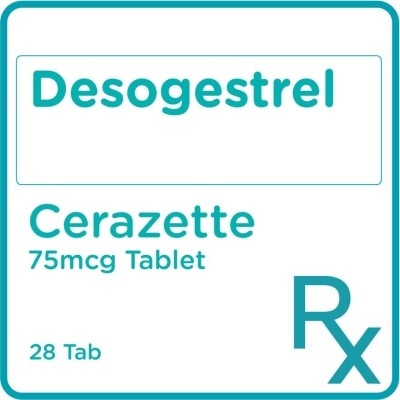 CERAZETTE Desogestrel 75mcg Film-coated Tablet x28 tablets/Pack [PRESCRIPTION REQUIRED]