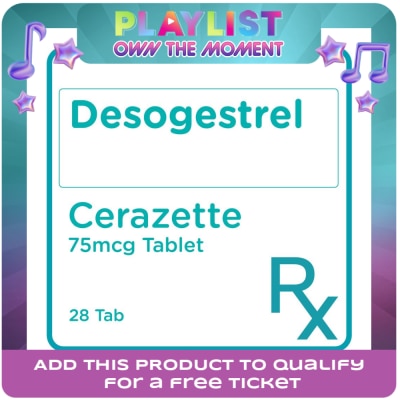 CERAZETTE - Desogestrel 75mcg Film-coated Tablet x28 tablets/Pack [PRESCRIPTION REQUIRED]
