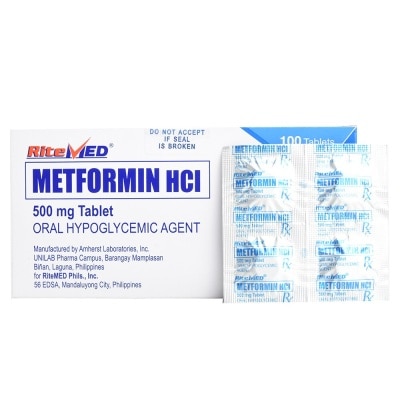 RITEMED Metformin Hydrochloride 500mg 1 Tablet [PRESCRIPTION REQUIRED]