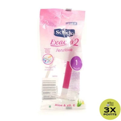 SCHICK Exacta2  2 thin Blades Sensitive Aloe and Vit E. 1 razor