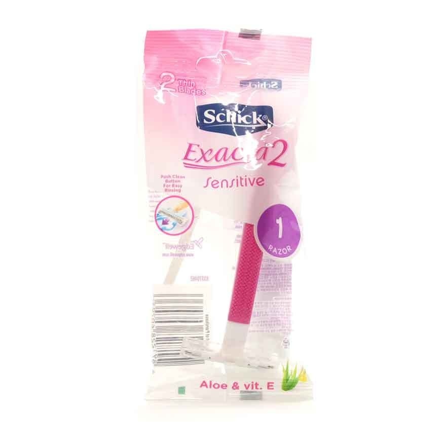 Exacta2  2 thin Blades Sensitive Aloe and Vit E. 1 razor