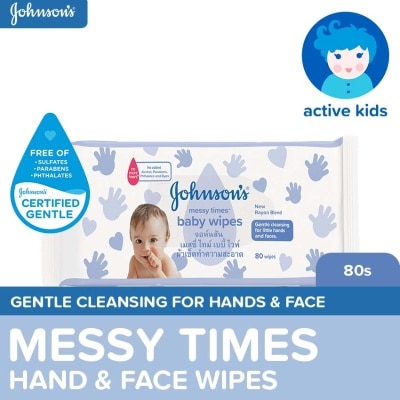 JOHNSONS BABY Johnson's Messy Times Baby Wipes 80s - Wipes for Baby, Baby Care, Baby Essentials, Wet Wipes