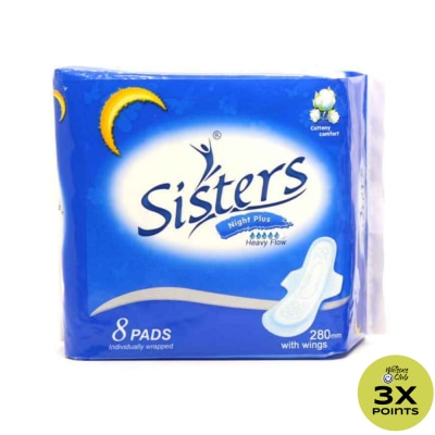 SISTERS Night Plus Heavy Flow With Wings 270mm 8 Pads