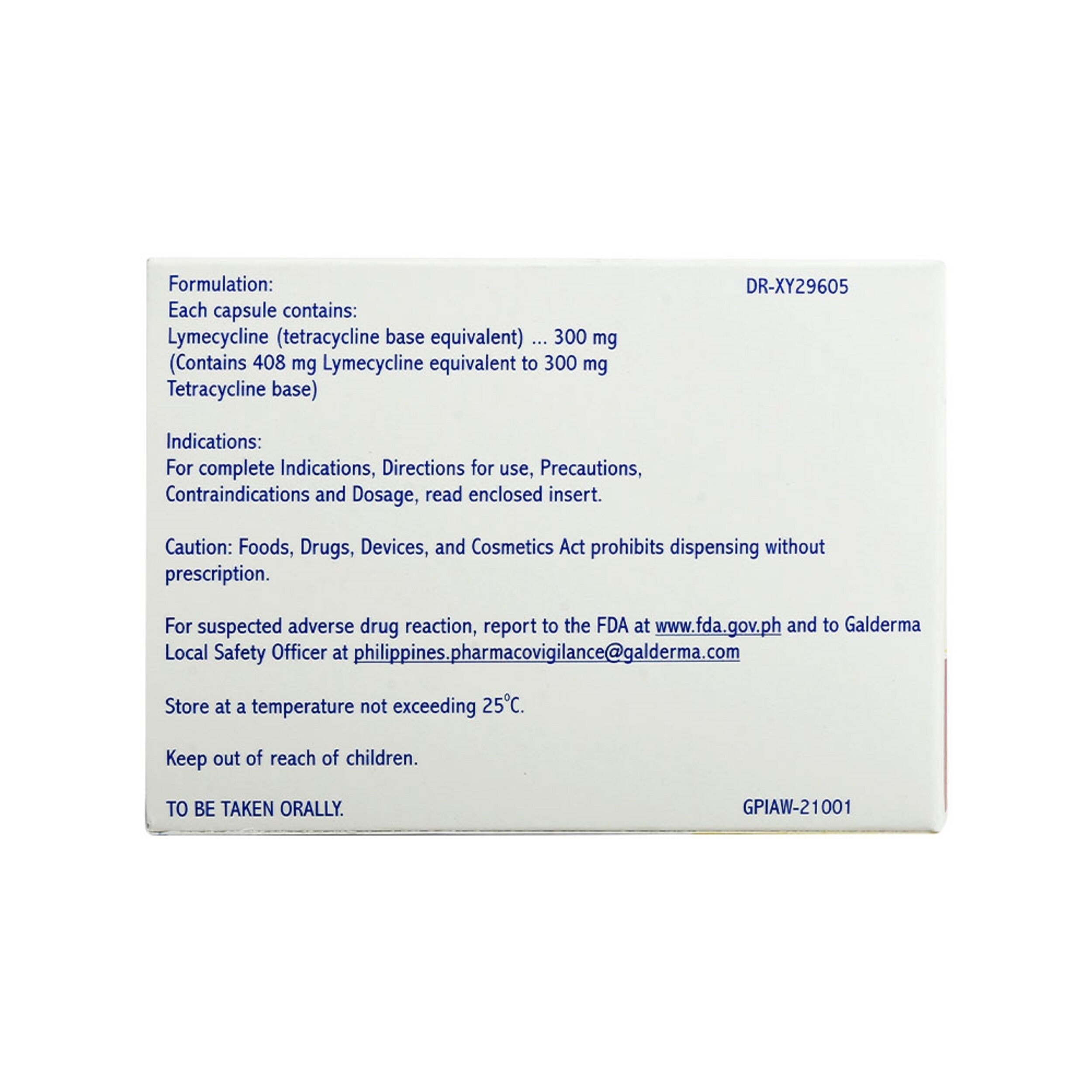 Lymecycline 300mg 1 Capsule [PRESCRIPTION REQUIRED]