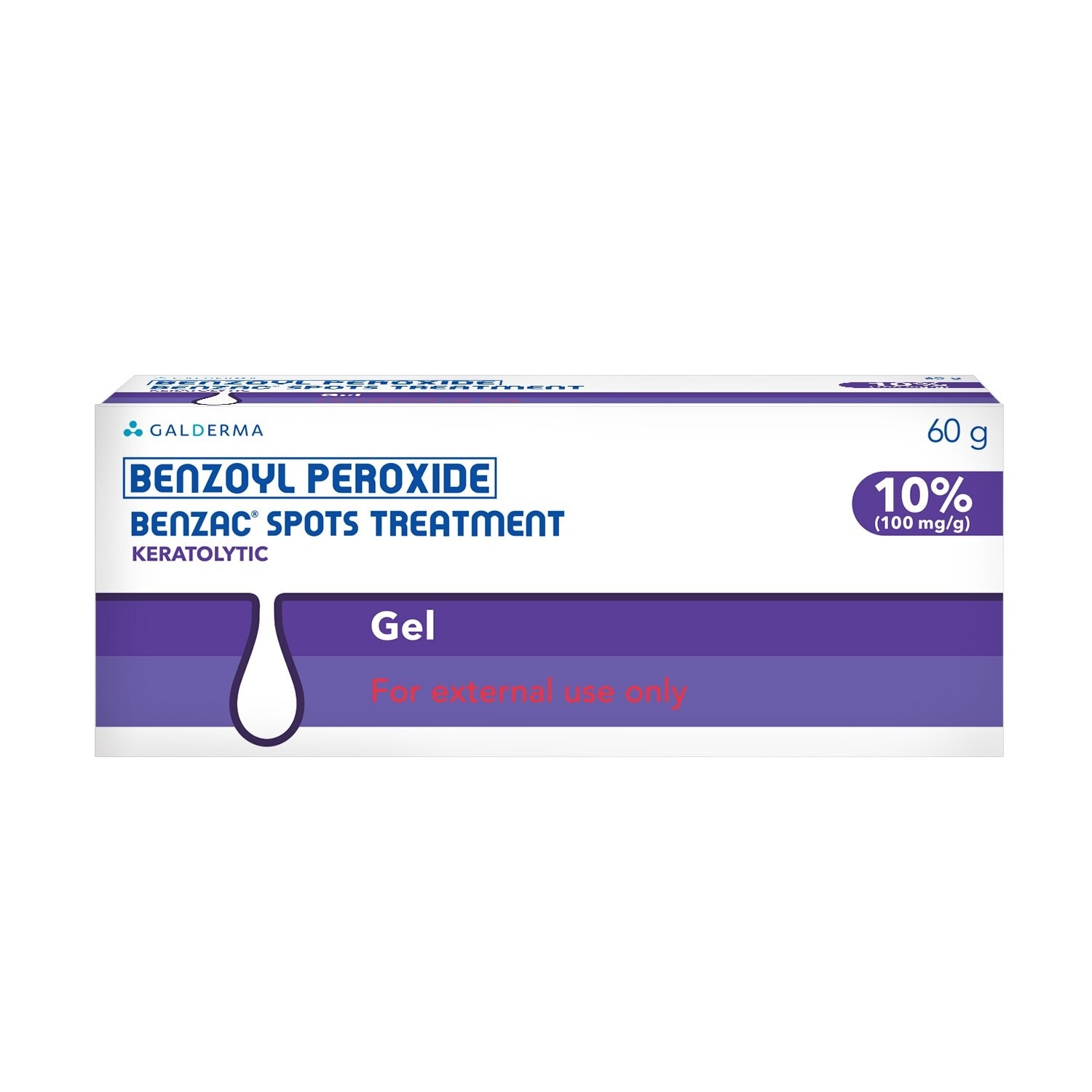 BENZAC Benzoyl Peroxide Spots Treatment Gel 10% 60gm Anti-Acne Pimple Gel Cream