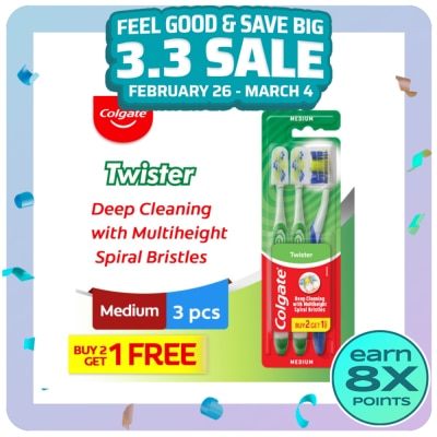 COLGATE Twister Fresh Medium Toothbrush with Cap