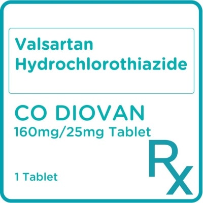 CO DIOVAN Valsartan Hydrochlorothiazide 160 mg 25 mg 1 Tablet [Prescription Required]