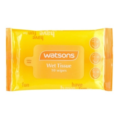 WATSONS Yellow Wet Tissue 10 Sheets