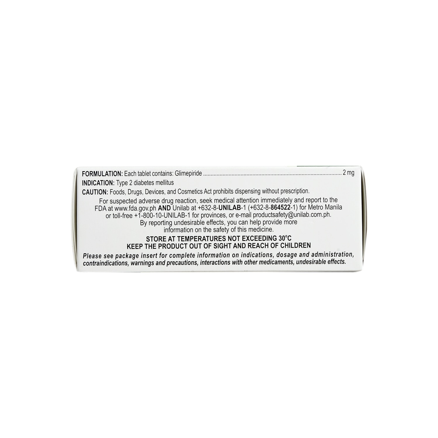 Glimepiride 2mg 1 Tablet [PRESCRIPTION REQUIRED]