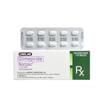 NORIZEC Glimepiride 2mg 1 Tablet [PRESCRIPTION REQUIRED]