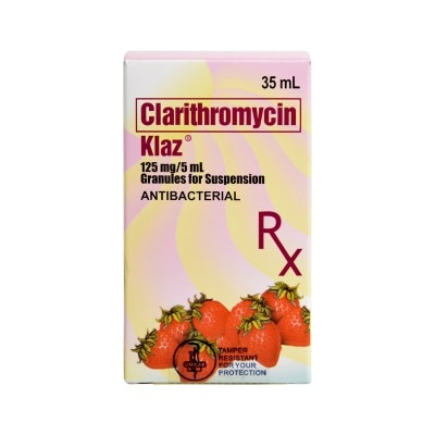 KLAZ Clarithromycin 125mg/5mL Suspension 35mL [PRESCRIPTION REQUIRED]