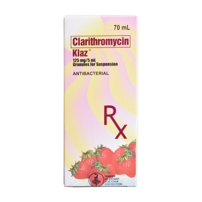 KLAZ Clarithromycin 125mg/5mL Suspension 70mL [PRESCRIPTION REQUIRED]