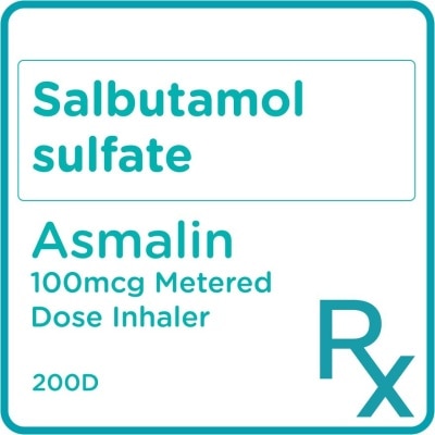 ASMALIN Salbutamol sulfate 100mcg MDI X 200D [PRESCRIPTION REQUIRED]