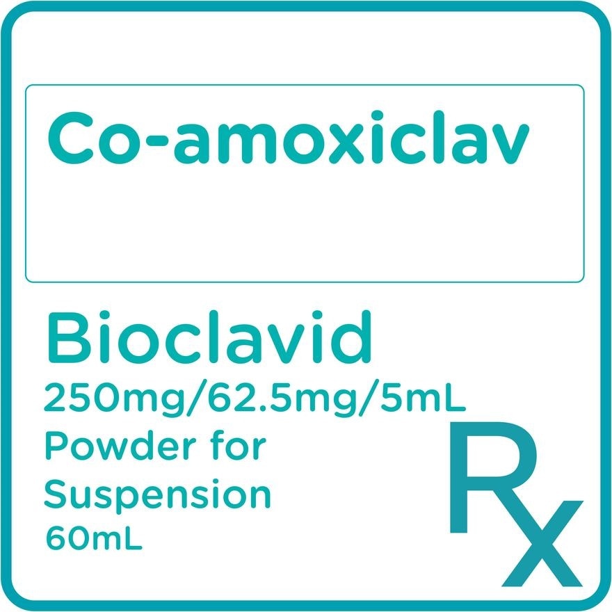 Co-Amoxiclav 250 mg/62.5 mg/5 mL Powder For Oral Suspension 60 mL [PRESCRIPTION REQUIRED]