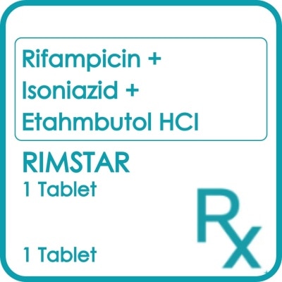 RIMSTAR Rifampicin isoniazid Pyrazinamide Ethambutol 1 Tablet [PRESCRIPTION REQUIRED]