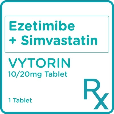 VYTORIN Vytorin Ezetimibe 10mg+ Simvastatin 20mg 1 Tablet [Prescription Required]