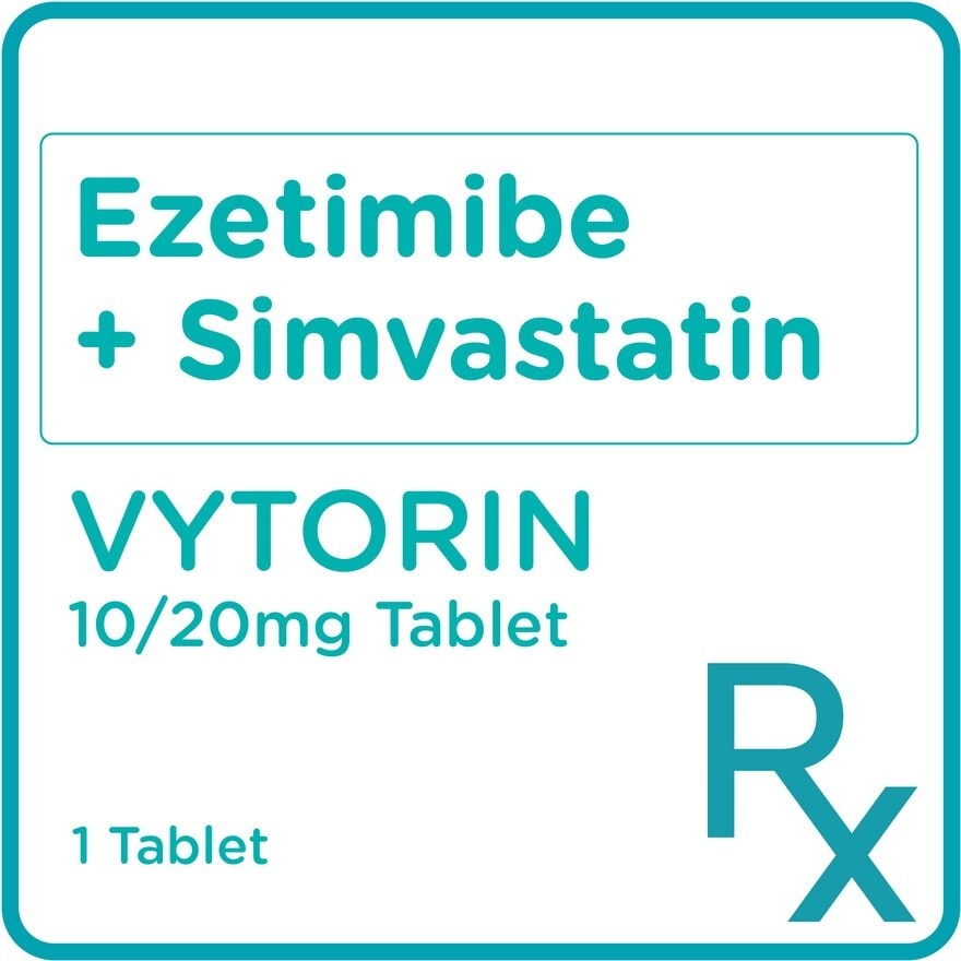 Vytorin Ezetimibe 10mg+ Simvastatin 20mg 1 Tablet [Prescription Required]