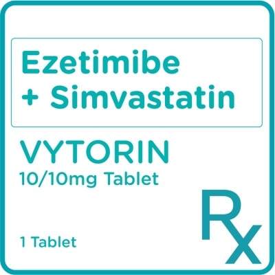 VYTORIN Vytorin Ezetimibe 10mg+ Simvastatin 20mg 1 Tablet [Prescription Required]