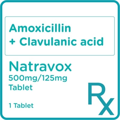 NATRAVOX Amoxicillin trihydrate 500mg + Clavulanic acid 125mg 1 Tablet [PRESCRIPTION REQUIRED]