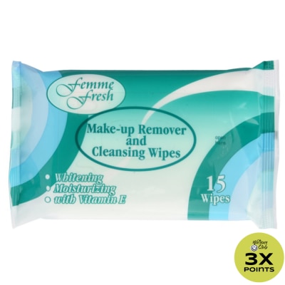 FEMME FRESH Make Up Remover Cleansing Wipes 15 sheets