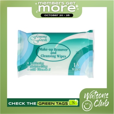 FEMME FRESH Make Up Remover Cleansing Wipes 15 sheets image