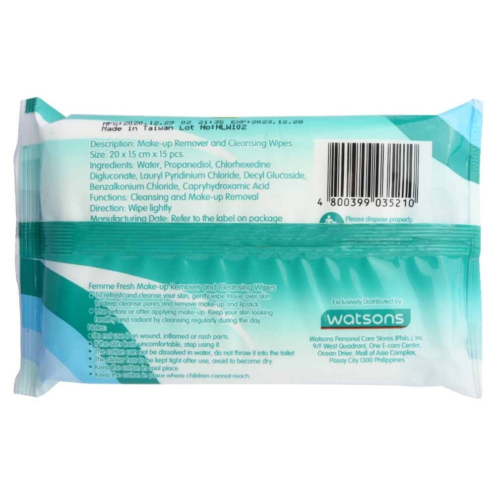 Make Up Remover Cleansing Wipes 15 sheets