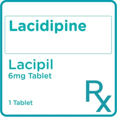 LACIPIL Lacidipine 6mg 1 Tablet [PRESCRIPTION REQUIRED]