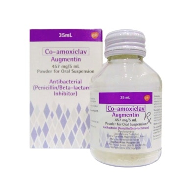 AUGMENTIN Amoxicillin 400mg + Clavulanic acid 57mg Strawberry Oral Suspension 35mL [PRESCRIPTION REQUIRED]