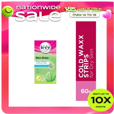VEET - Cold Wax Strips for Legs (Dry Skin) 12 Strips