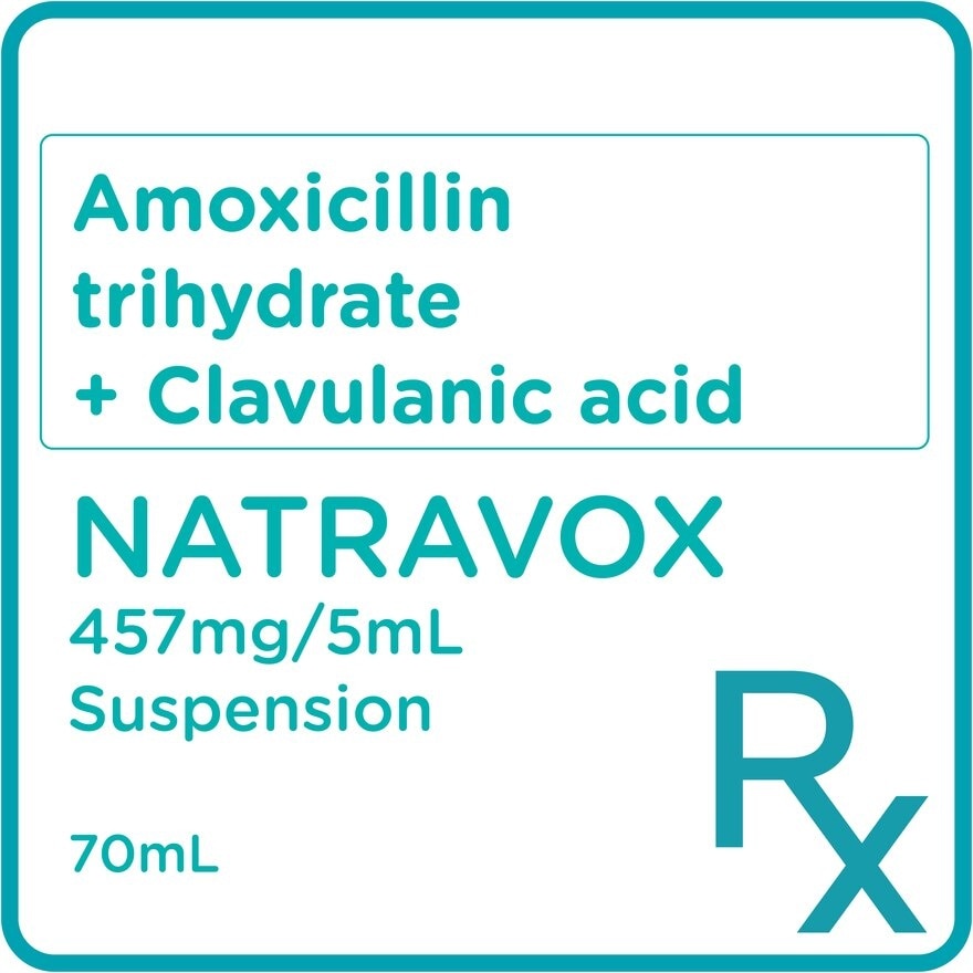 Amoxicillin trihydrate + Clavulanic acid Suspension 457mg X 70mL [PRESCRIPTION REQUIRED]