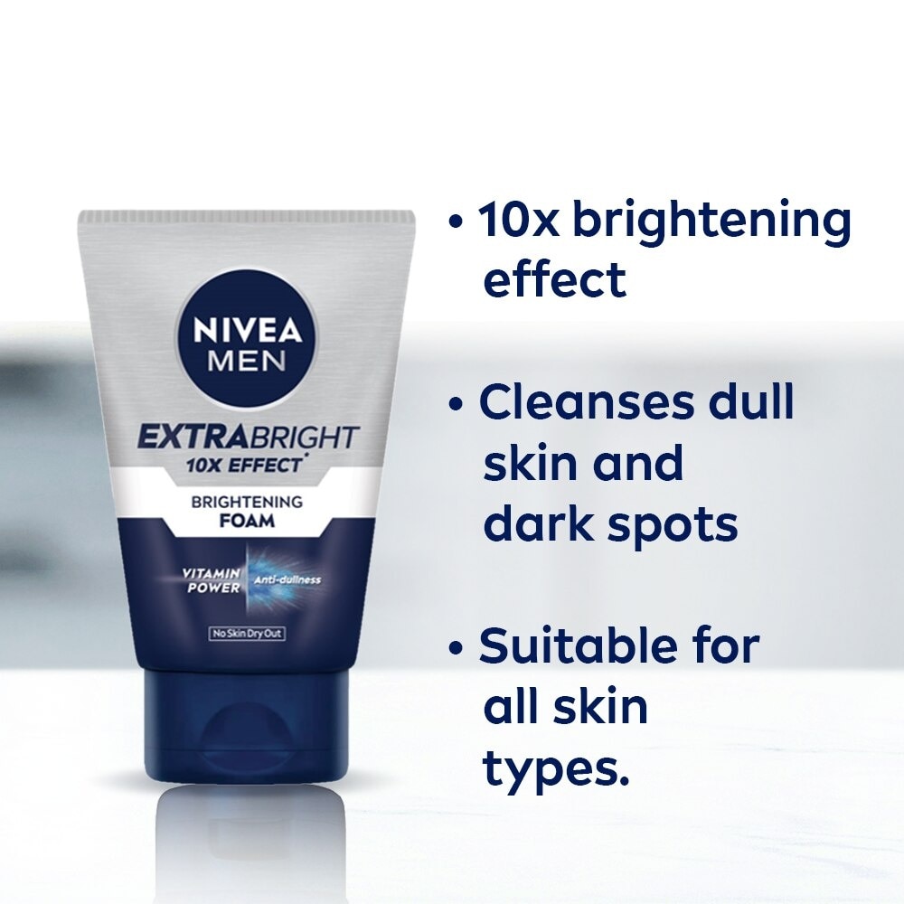 NIVEA Men Extra Bright 10x Effect Facial Foam 100g