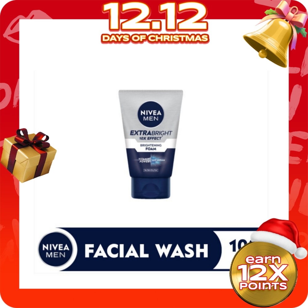 NIVEA Men Extra Bright 10x Effect Facial Foam 100g