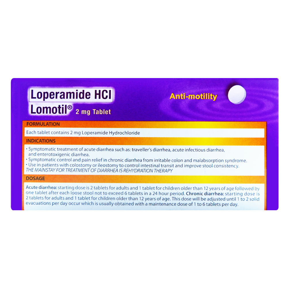 Lomotil 2mg 100s - Diarhhea Medicine, Loperamide