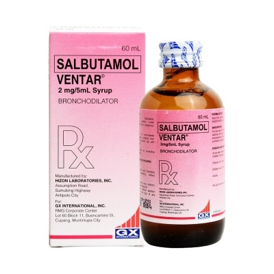 VENTAR Salbutamol Sulfate 2mg/5mL Syrup x60mL [PRESCRIPTION REQUIRED]