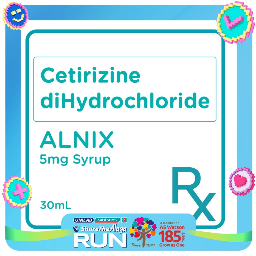 Cetirizine dihydrochloride 5 mg/5 mL Syrup 30 mL [PRESCRIPTION REQUIRED]