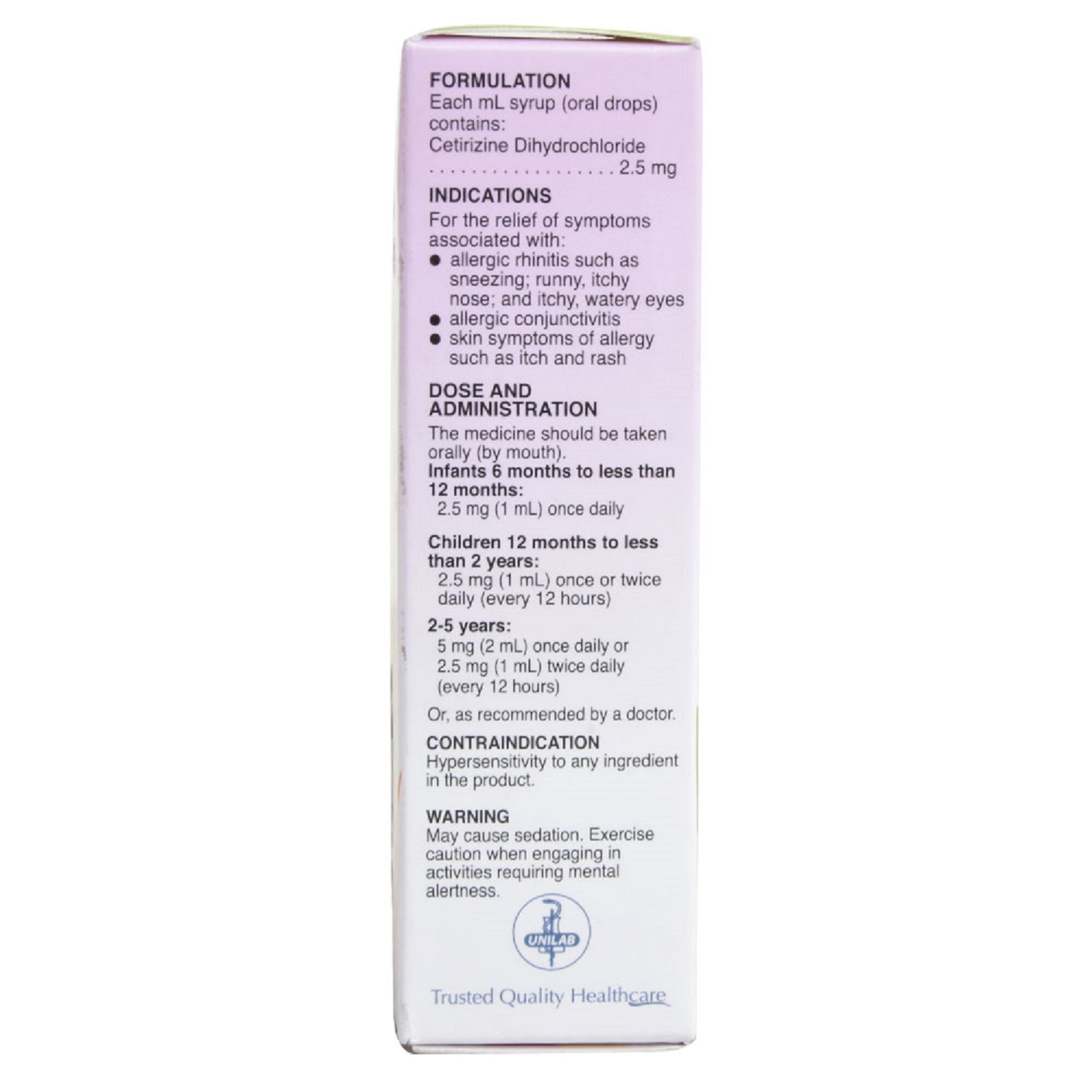 Cetirizine diHCl 2.5 mg/mL Oral Drops 10mL [PRESCRIPTION REQUIRED]