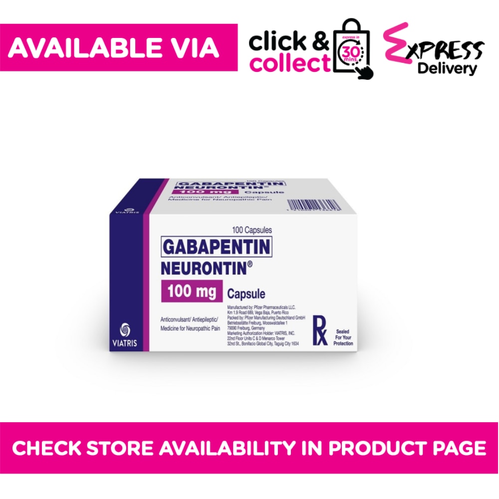 Gabapentin 100mg 1 Capsule [PRESCRIPTION REQUIRED]