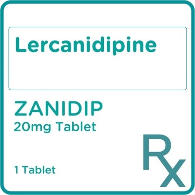 ZANIDIP Lercanidipine 20 mg 1 Tablet [PRESCRIPTION REQUIRED]