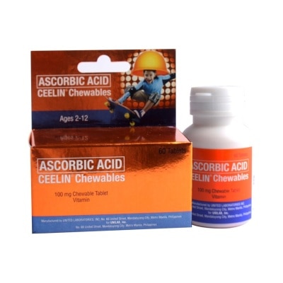 CEELIN Ascorbic Acid 100mg Tablets  x 60 Chewable Tablets/Pack