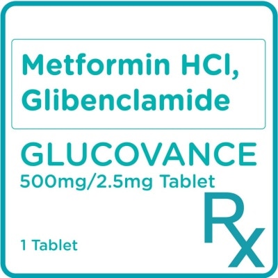 GLUCOVANCE Glucovance Metformin Hydrochloride 500mg + Glibenclamide 2.5mg 1 Tablet [Prescription Required]