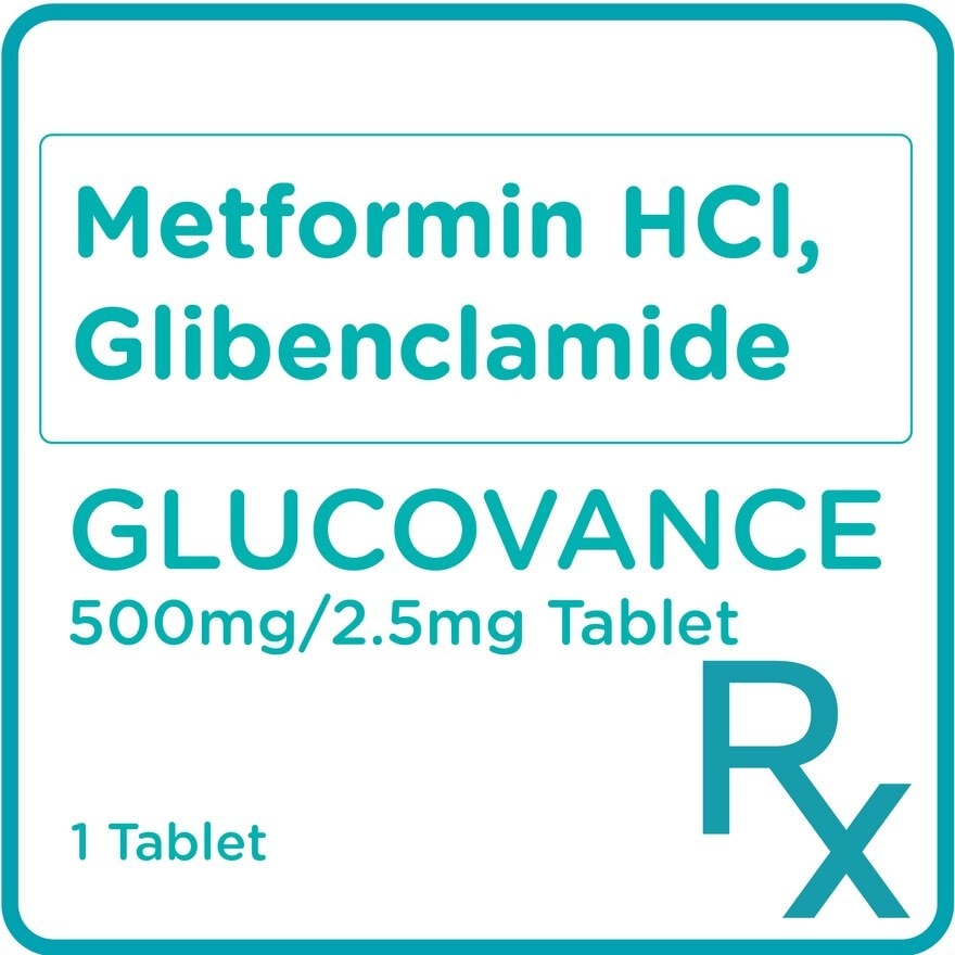 Glucovance Metformin Hydrochloride 500mg + Glibenclamide 2.5mg 1 Tablet [Prescription Required]