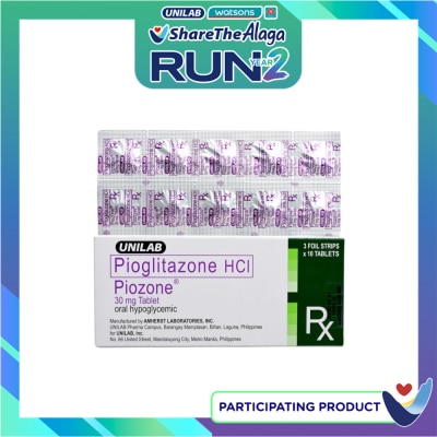 PIOZONE Pioglitazone Hydrochloride 30mg 1 Tablet [PRESCRIPTION REQUIRED] image