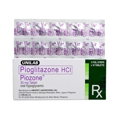 PIOZONE Pioglitazone Hydrochloride 30mg 1 Tablet [PRESCRIPTION REQUIRED]