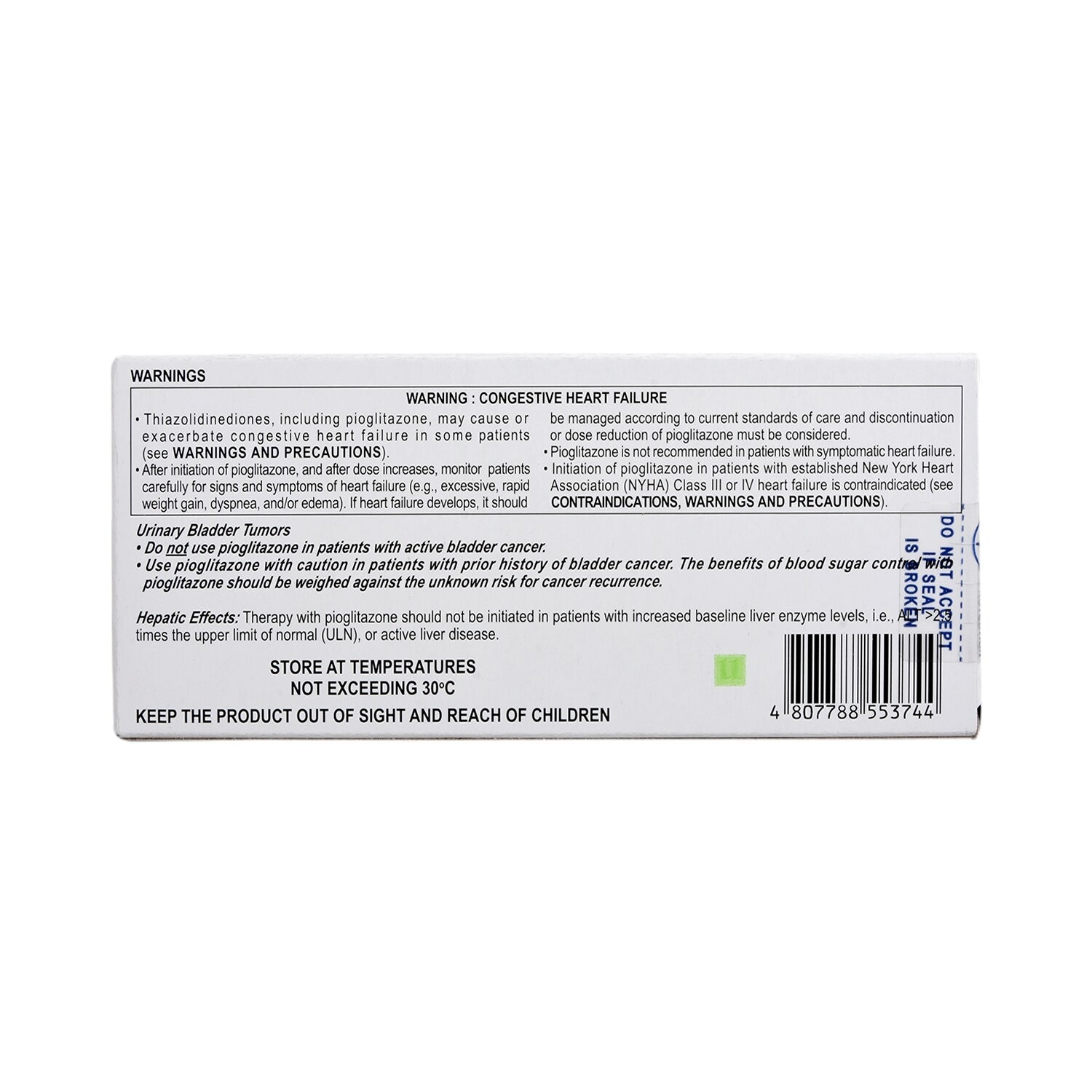 Pioglitazone Hydrochloride 30mg 1 Tablet [PRESCRIPTION REQUIRED]