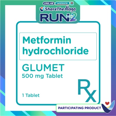 GLUMET Metformin Hydrochloride 500mg 1 Extended release Tablet [PRESCRIPTION REQUIRED] image