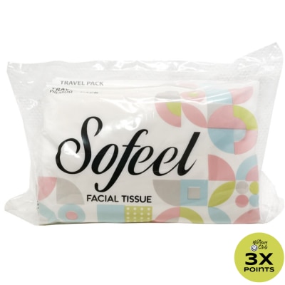 SOFEEL Travel Pack Facial Tissue Value Pack 3 packs 100 Sheets