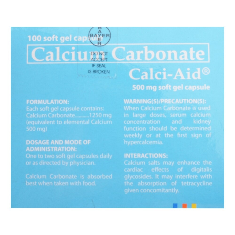 Calcium carbonate 500mg 1 Capsule