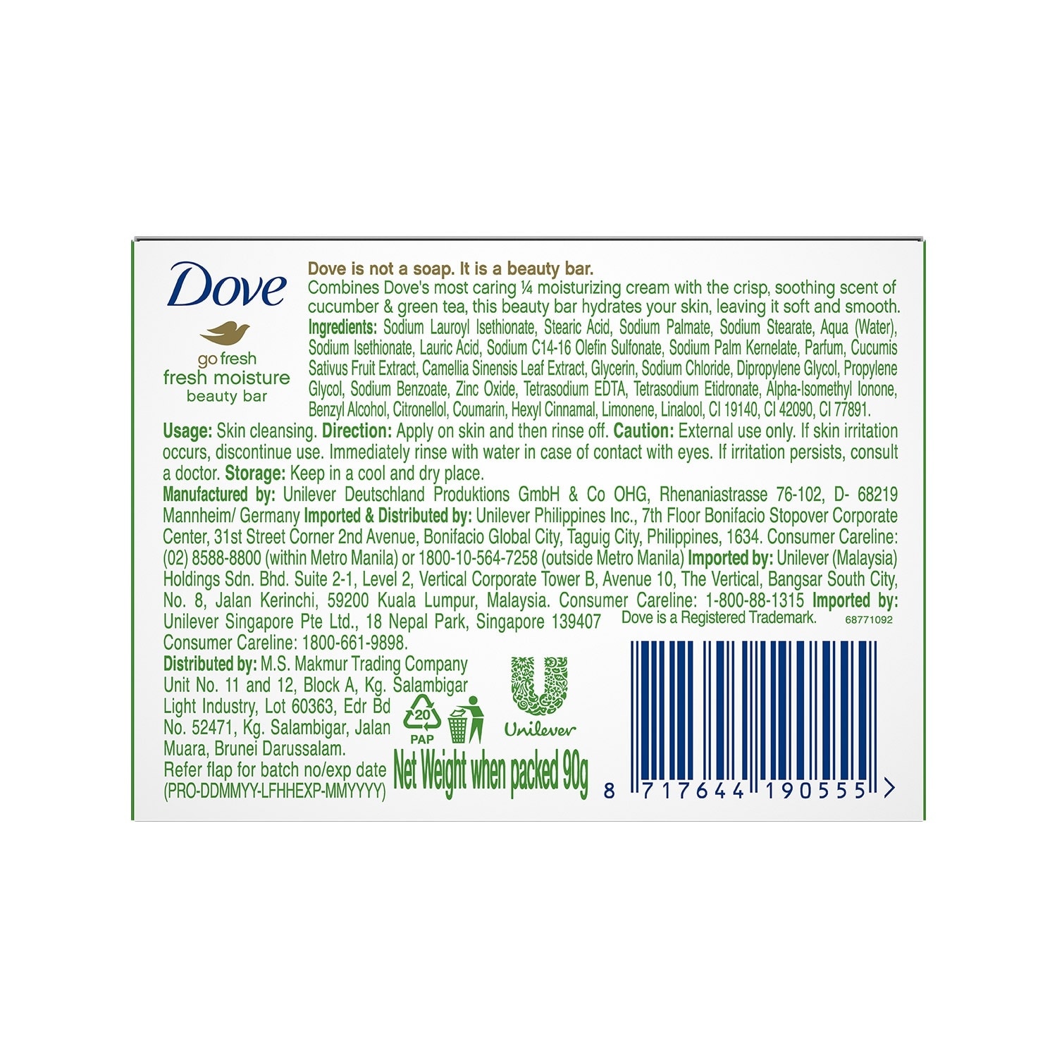 Dove Soap Fresh Moist 90g